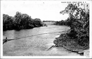Black River Great Bend New York Beach NY RPPC Postcard - Picture 1 of 2