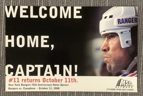 Mark Messier Welcome Home Captain 11x17 Poster Oct 11 2000 NY Rangers Hockey Cover