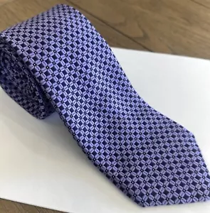 Ralph Lauren Chaps Silk Necktie Tie Purple Geometric Embroider Standard Long 58" - Picture 1 of 7