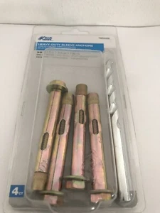 Blue Hawk 4-Pack 3-in x 3/8-in Sleeve Anchors - Picture 1 of 4