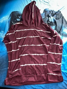 Women's Burgundy Hoodie Size 3XL Unbranded Casual Pullover Sweatshirt - Picture 1 of 7