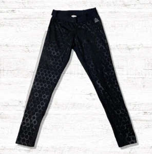 Reebok Womens XS Activewear Running Pants Black Yoga Leggings - Picture 1 of 9