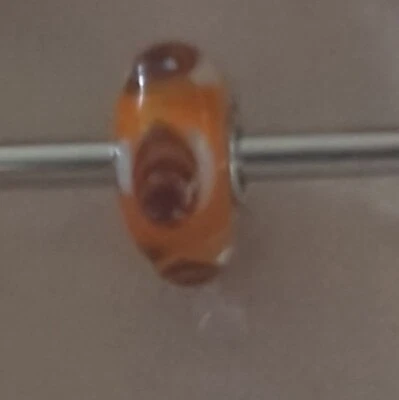 Auténtico Trollbeads Abeja Marrón Sobre Base Naranja Único ÚNICO Cuentas ¡Nuevo!! Foto 1 de 3