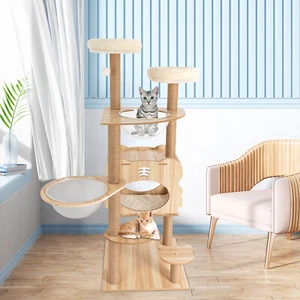 Multisize Cat Tree Tower Condo Activity Center Furniture Scratch Post Play House - Picture 1 of 18