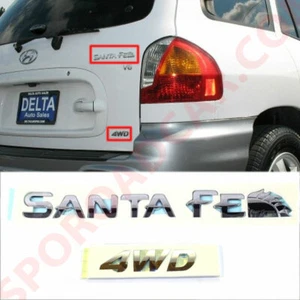 Rear Trunk Santa Fe 4WD Logo Emblem 2P for 2001-2006 Hyundai Santa Fe 8631026000 - Picture 1 of 1