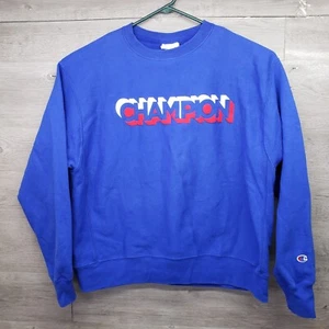 Champion Reverse Weave Sweatshirt Mens XL Blue Long Sleeve Pullover Y2K Vintage - Picture 1 of 8