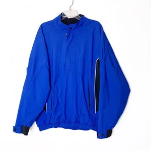 Footjoy FJ DryJoys Windbreaker Jacket Mens Large 1/2 Zip Bright Blue Pullover - Picture 1 of 10