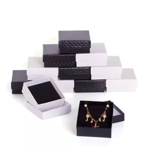 Pendiente colgante cajas de joyería cuadrado paquete de 12 2,95" embalaje presente - Imagen 1 de 15