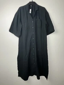 Madewell Shirt Dress Cover Up Womens Small Black Gauze Oversized Lightestspun - Picture 1 of 12