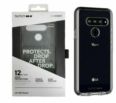 Tech21 EVO CHECK Case for LG V40 ThinQ - Smokey BLACK (T21-6808) - Image 1 of 2
