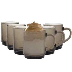 240ml Delisoga Versailles Glas Kaffeebecher Tassen für Tee Heißgetränke Rauch 12x - Bild 1 von 1