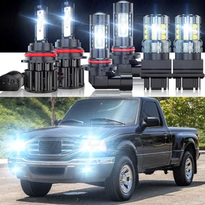 LED Headlights Fog Light Bulbs+Turn Signal Lamp 6pcs For Ford Ranger 2001-2011 - Foto 1 di 16