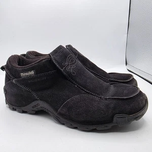 Salomon Womens Size 9.5 Black Suede Clogs Gorpcore Shoes Winter Warm Casual - Picture 1 of 13