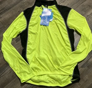 Canari maglia ciclismo uomo nera e gialla manica lunga quarto zip grande nuova con etichetta - Foto 1 di 6