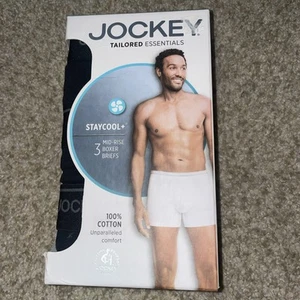 Jockey Tailored Essentials 3 slip Mid-Rise Midway X-Large (40-42) nero nuovo - Foto 1 di 3
