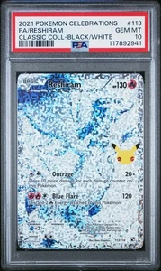 PSA 10 GEM MINT Reshiram 113/114 Pokemon Celebrations Classic Collection - Picture 1 of 1