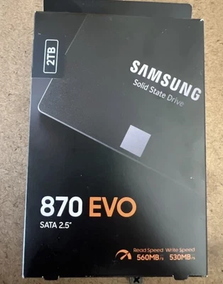 NIB! SEALED- Samsung 870 EVO 2TB 2.5" SATA III Internal SSD (MZ-77E2T0B/AM) - Image 1 of 2