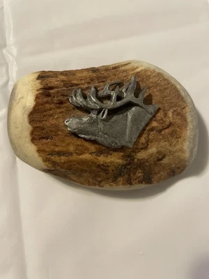 Hebilla de cinturón de cuerno de alce vintage hecha en EE. UU. - Hebilla de cuerno natural Foto 1 de 4