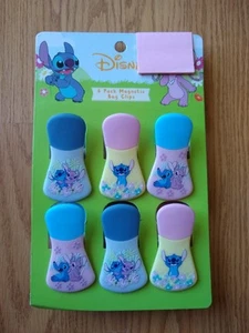 Disney Lilo & Stitch Magnetic Bag Clips 6 Pack NEW NIP NWT - Imagen 1 de 3
