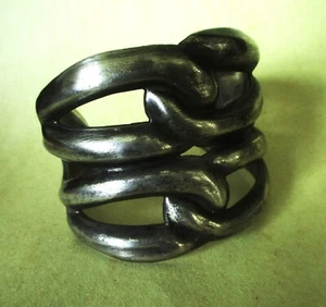 VINTAGE C.2000 WEIGHTY STERLING DOUBLE KNOT BRACELET BY ALICIA - TAXCO - Picture 1 of 7