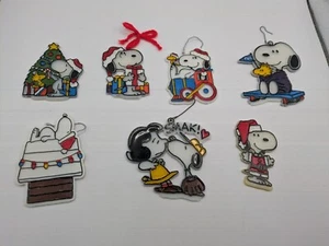 ¡Lote de 7 adornos navideños VIMTAGE Peanuts Snoopy! ¡Plástico pintado! Años 50-60! - Imagen 1 de 10