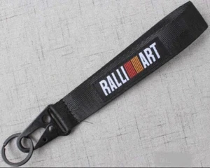 Ralliart BLACK Keychain Wrist Lanyard with Metal Keyring - FREE SHIPPING - Picture 1 of 3