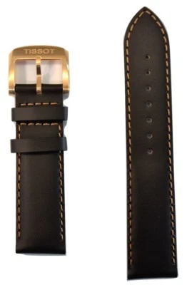 Original Tissot Quickster T095417A T095410A Brown Leather 19mm Watch Band Strap  - Image 1 of 4