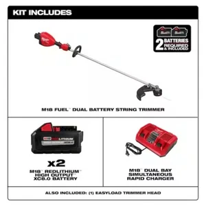Milwaukee FUEL M18V Lawn Trimmer Kit 3006-22 Weed Wacker  (2) Batteries Included - Picture 1 of 11
