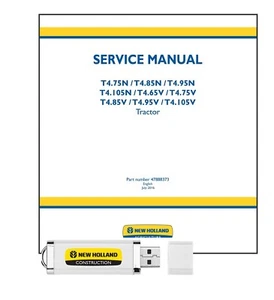 New Holland T4.65 T4.75 T4.85 T4.95 T4.105 N V Servicehandbuch auf USB-Stick - Bild 1 von 9