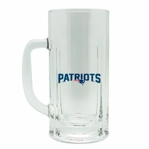 NEW ENGLAND PATRIOTS , HEAVY GAGE, GLASS BEER MUG & TWO FLEX MAGNETS (CLOSEOUT) - Picture 1 of 5