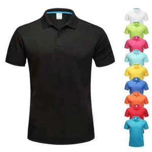 Men Golf Polo Shirt Sports Tshirt Polyester Running Shirt Quick Dry T-shirts New - Imagen 1 de 23