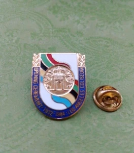 Vtg Los Angeles Coliseum Olympic Opening Ceremony 1932-1984 Lapel Hat Pinback - Picture 1 of 7