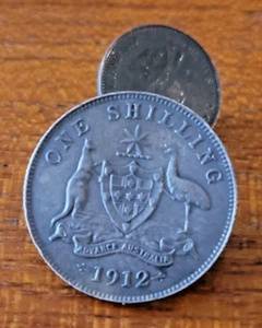 Set Australien 1910-12 Münze Manschettenknöpfe .925 Silber mit Weißmetallketten - Bild 1 von 8