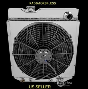 CHAMPION 3 ROW ALUMINUM RADIATOR SHROUD 16" FAN 65 66 FORD MUSTANG COMET FALCON - Picture 1 of 2