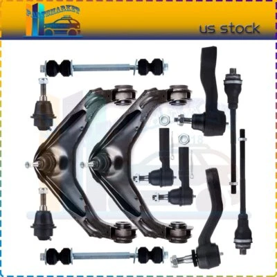 12 Pcs Complete Idler Arm Lower Ball Joints Tie Rod Kit For 2003-2007 Hummer H2 Foto 1 de 4