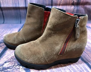 Sorel Joan of Arctic Wedge II Tan Weatherproof Chelsea Boot Kids Girls 2/33 (V7d - Picture 1 of 10