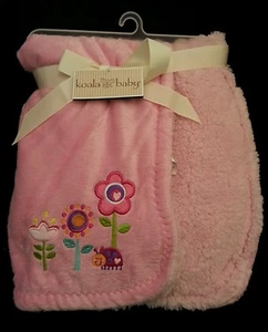 Koala Baby Rosa Babydecke Drei Blumen Marienkäfer Sherpa Security Neu - Bild 1 von 2