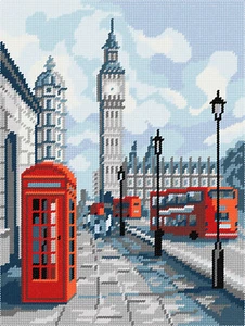 DIY Printed Tapestry Kit "London", size 14.2x18.5 in / 36x47 cm, Brvsk - Picture 1 of 1