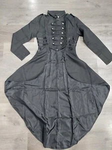 Schwarze Kostüm Jacke Steampunk Mittelalter Gothic Knopf Cosplay Frack Gr. S - Bild 1 von 9