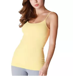 New Lemon Yellow Buttery Soft and Stretchy Thin Strap Tank Top - Picture 1 of 1
