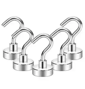 Magnetic Hooks Strong Magnet Hanger Hold Neodymium Hook Heavy Duty Set - Picture 1 of 10