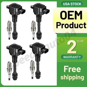 4 Ignition Coil +Spark Plug For Nissan 2002-2006 Altima 2002-2006 Sentra L4 2.5L - Picture 1 of 8