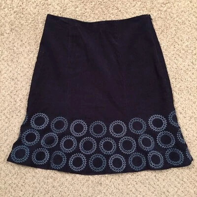 Falda Boden Talla 4P Azul Geométrica Hasta la Rodilla Forrada Pana Línea A Foto 1 de 4