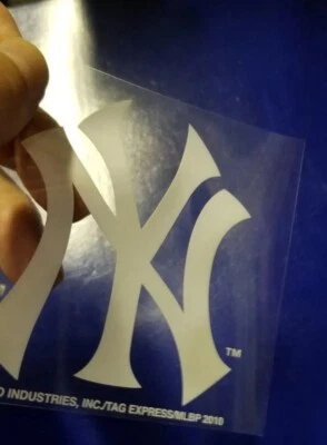 New York Yankees White NY Window Cling Decal Sticker 3x4in -Officially Licensed - Image 1 of 3