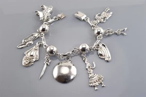"Brazalete Dije Dije De Colección Plata Esterlina Cultura Mexicana 60g 7.5" - Imagen 1 de 6