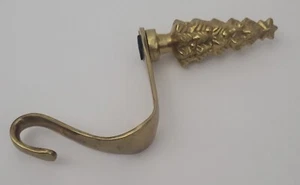 Vintage Brass Christmas Tree Stocking Holder Hanger - Picture 1 of 3
