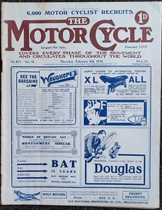 Motor Cycle Magazine 1916 Royal Ruby Best Motorcycle War Story Military Notes - Picture 1 of 11