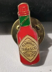 Tabasco Sauce Lapel Pin - Red Green Logo Vintage Pepper Hot Sauce - Picture 1 of 1