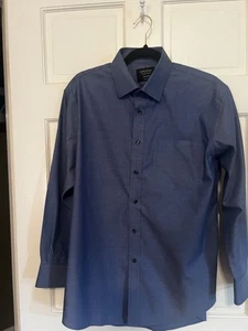 Nordstrom Men’s Long/Slleeve Dress Shirt-Blue -Non Iron -18/32–EUC - Picture 1 of 3