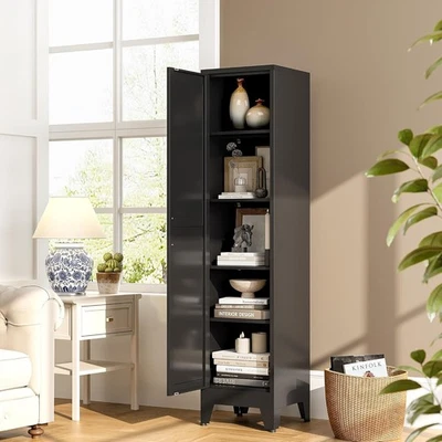 Armario de almacenamiento de baño estrecho de metal 67" H con 3 estantes ajustables para cocina Foto 1 de 3